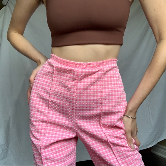 Vintage Pink Gingham Trouser Pants - Picture 6 of 9